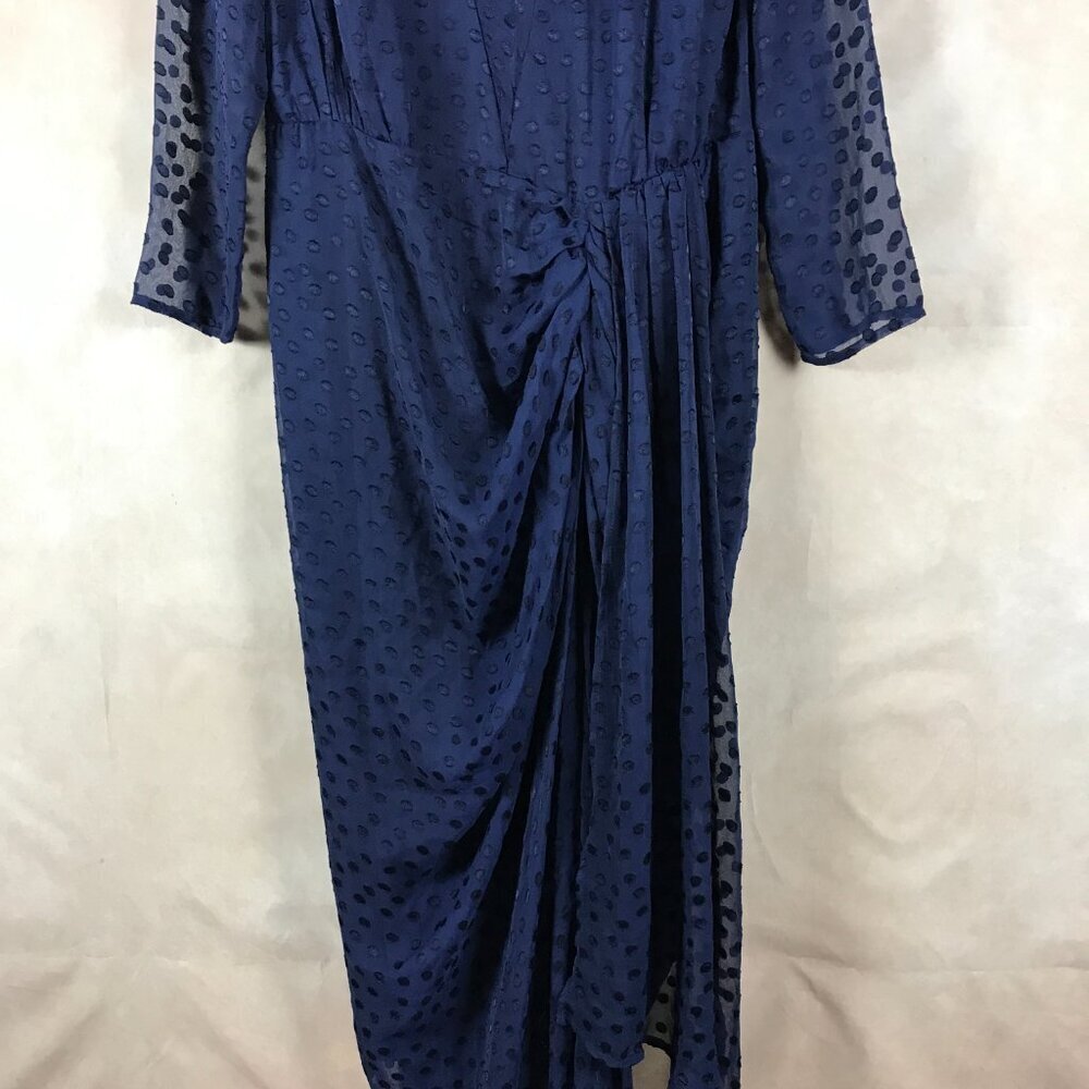 Blue Polka Dot Illusion Maxi Dress NWT M - Picture 15 of 15